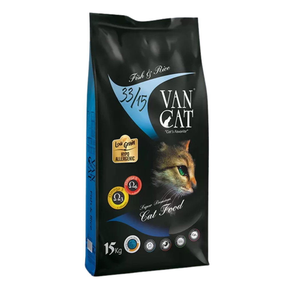VanCat Balıklı ve Pirinçli Yetişkin Kedi Maması 15kg