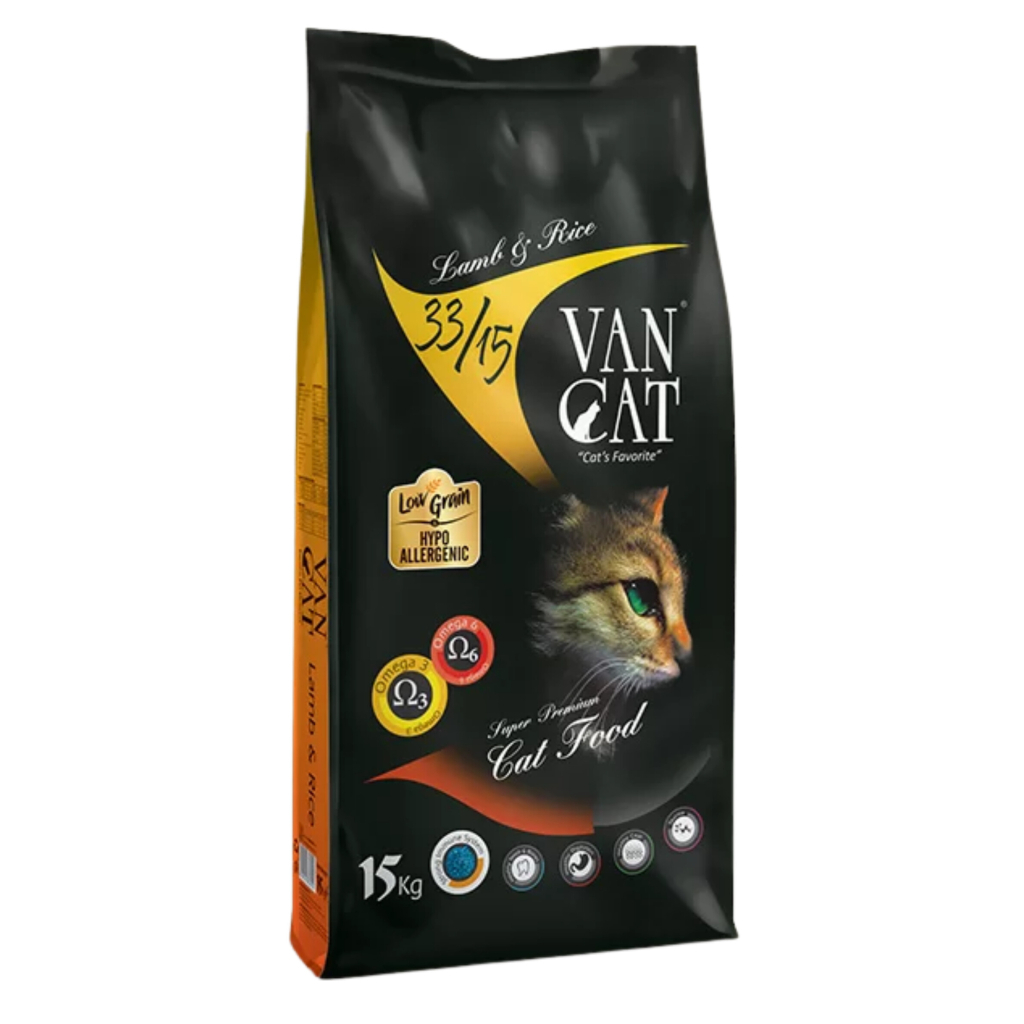 VanCat Kuzu Etli ve Pirinçli Yetişkin Kedi Maması 15kg