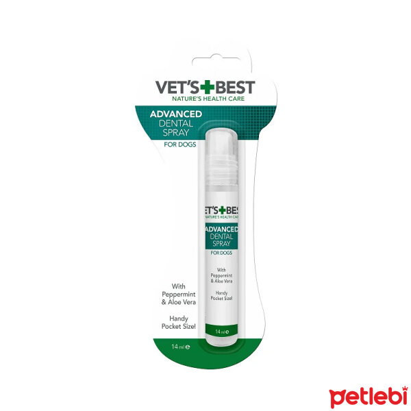 VET'S BEST Naneli ve Aloe Veralı Köpek Ağız ve Diş Bakım Spreyi 14ml (Cep Boy)