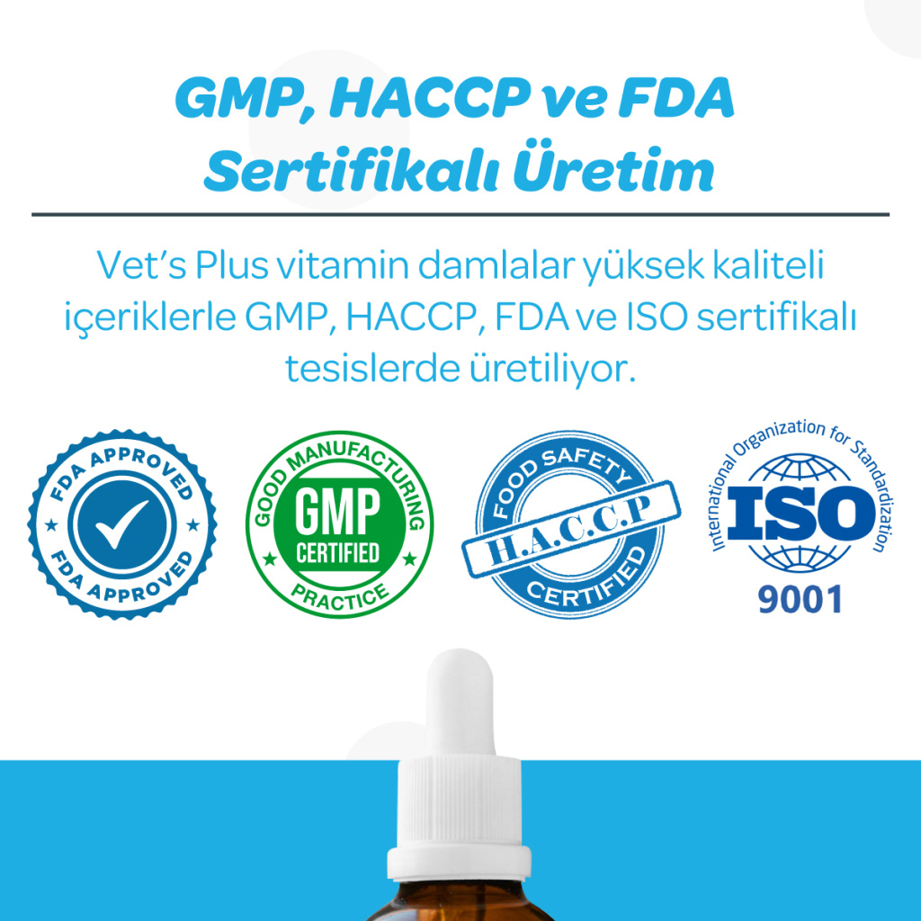Vet's Plus Anti-Hair Loss Kediler İçin Tüy Dökülmesi Önleyici Plus+B Damla 50ml