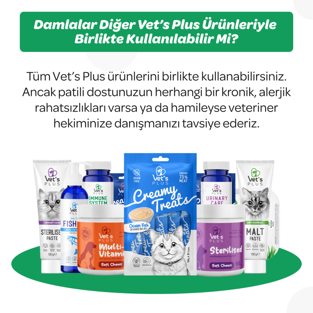 Vet's Plus Immune System Kedi ve Köpekler İçin Bağışıklık Güçlendirici Damla 50ml