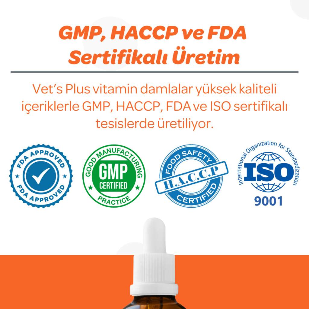 Vet's Plus C Vitamin Kedi ve Köpekler İçin Damla 50ml