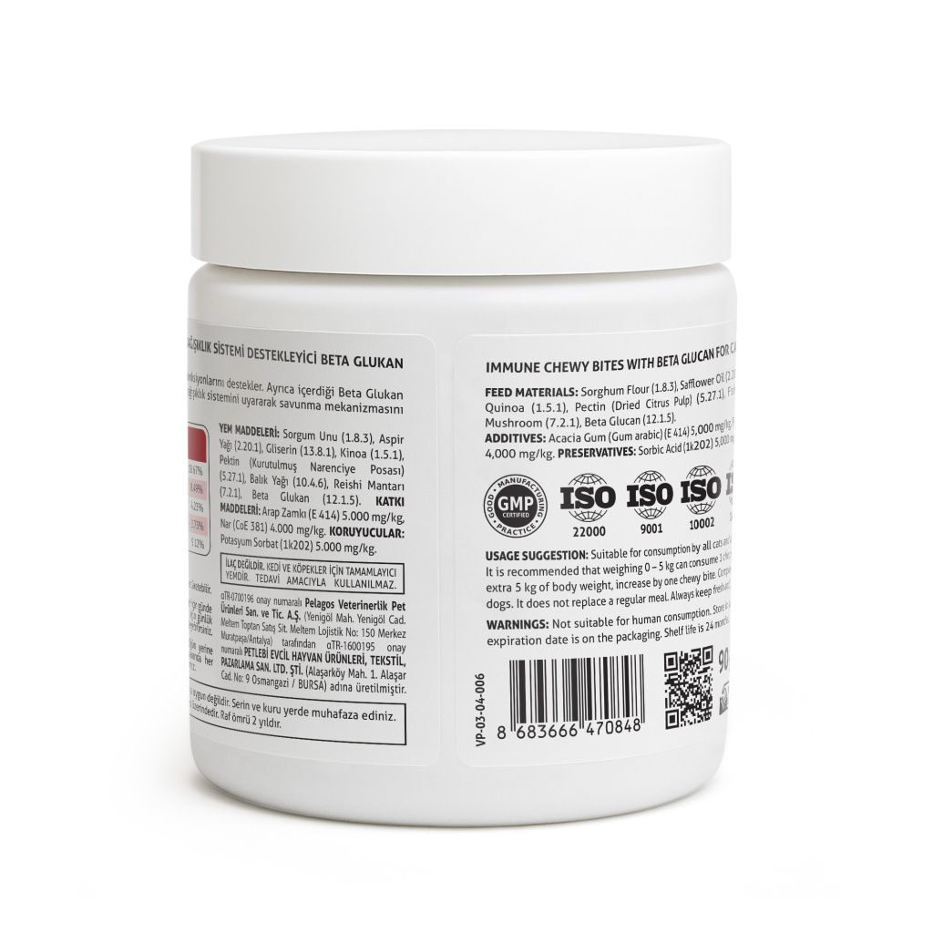 Vet's Plus Immune Kedi ve Köpekler İçin Bağışıklık Sistemi Destekleyici Çiğnenebilir Tablet (60'lı)