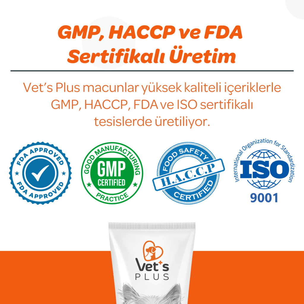 Vet's Plus Multi-Vitamin Taurinli Malt Kedi Macunu 100gr+5'li Krema Ödül HEDİYE!