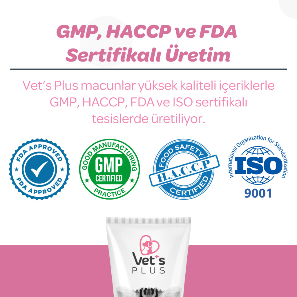 Vet's Plus Hamile ve Yavru Kediler için Multivitamin Malt Kedi Macunu 100gr+5'li Krema Ödül HEDİYE!