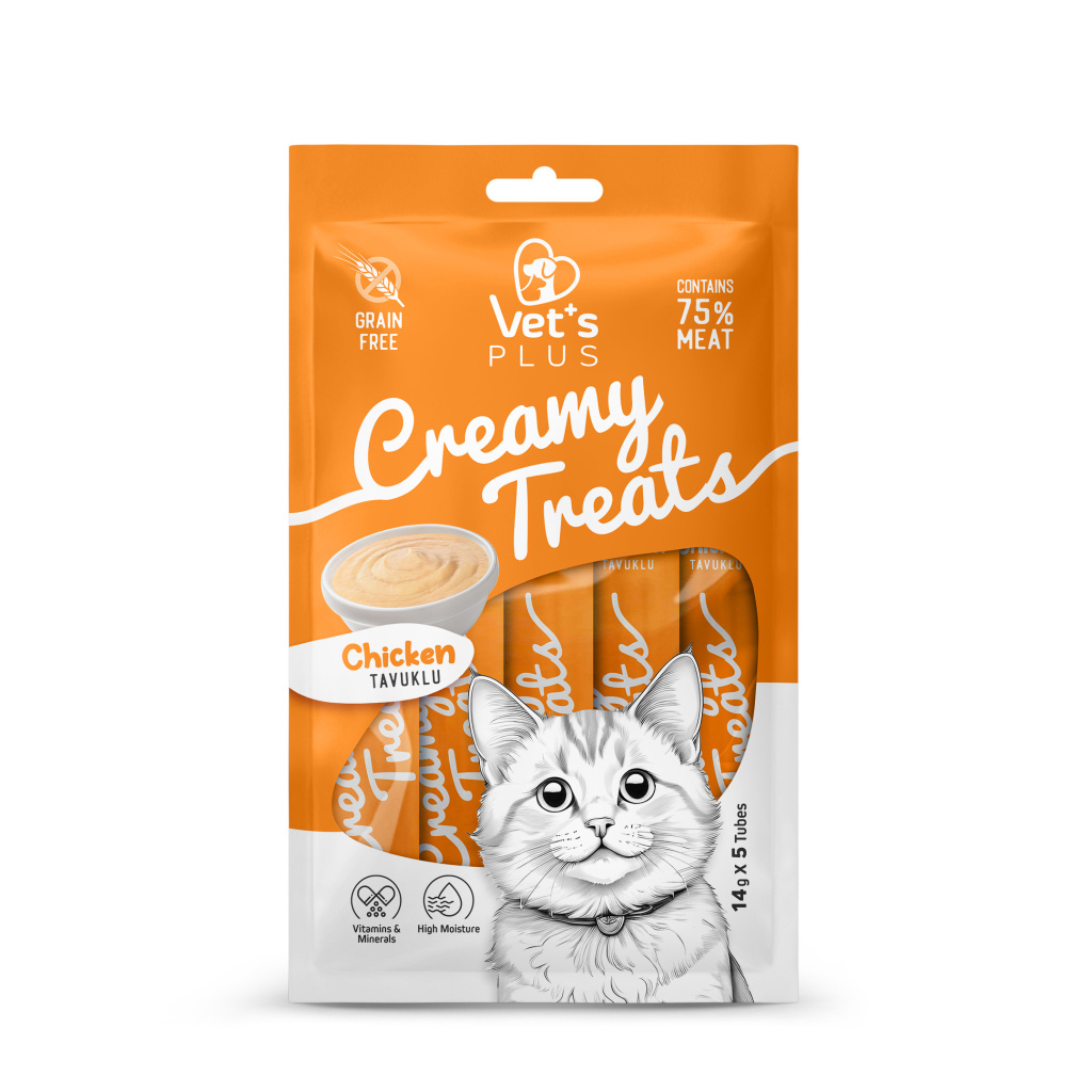 Vet's Plus Tavuklu Krema Kedi Ödül Maması 14gr (20 Adet)