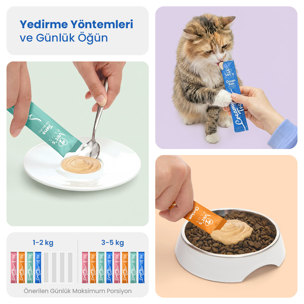 Vet's Plus Okyanus Balıklı Krema Kedi Ödül Maması 14gr (20 Adet)