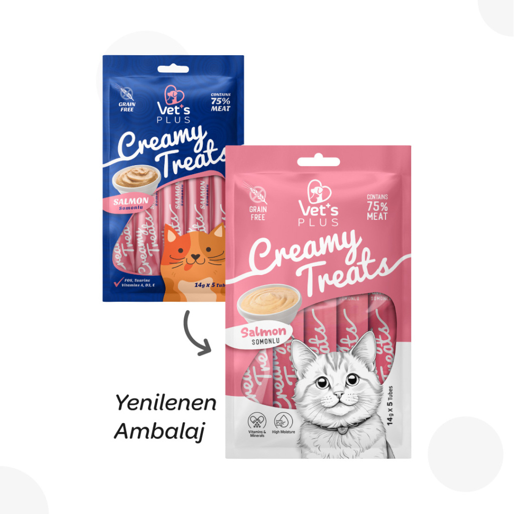 Vet's Plus Somonlu Krema Kedi Ödül Maması 14gr (5'li)