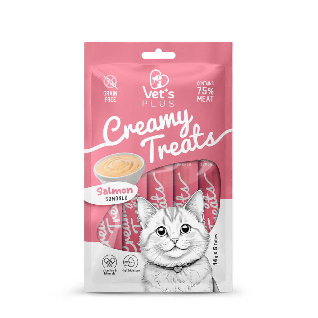 Vet's Plus Somonlu Krema Kedi Ödül Maması 14gr (5'li)