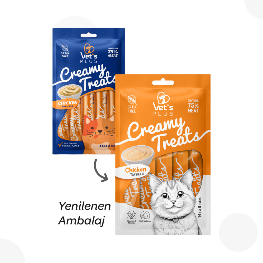 Vet's Plus Tavuklu Krema Kedi Ödül Maması 14gr (5'li)