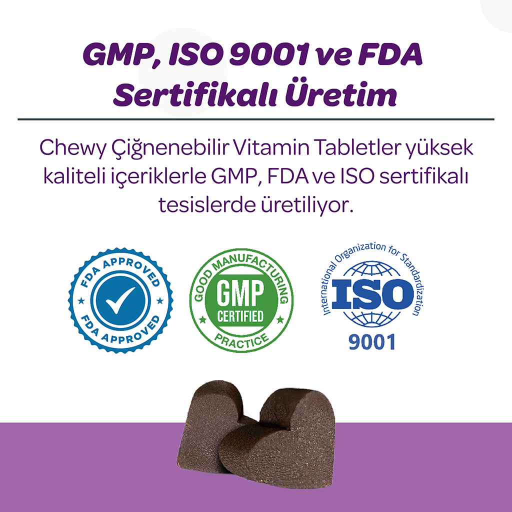 Vet's Plus Sterilised Kısırlaştırılmış Kediler İçin Yaban Mersinli Çiğnenebilir Tablet (60'lı)