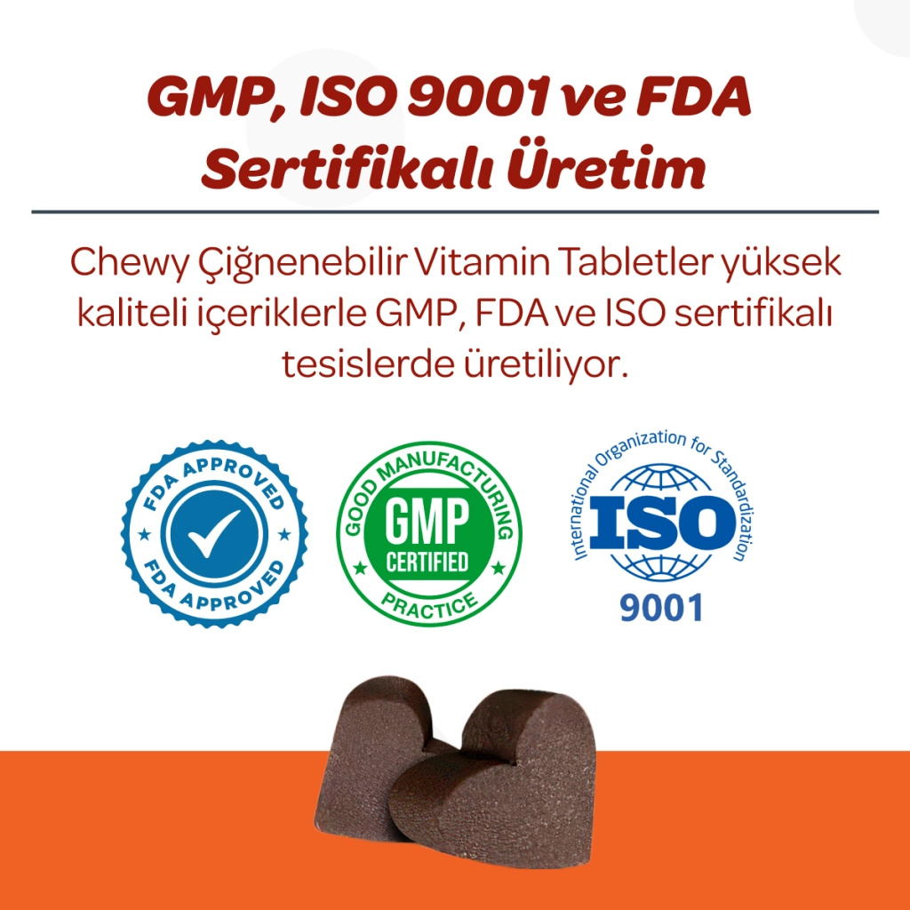 Vet's Plus Multi-Vitamin Kedi ve Köpekler İçin Çiğnenebilir Tablet (60'lı)+Tüy Toplama HEDİYE!