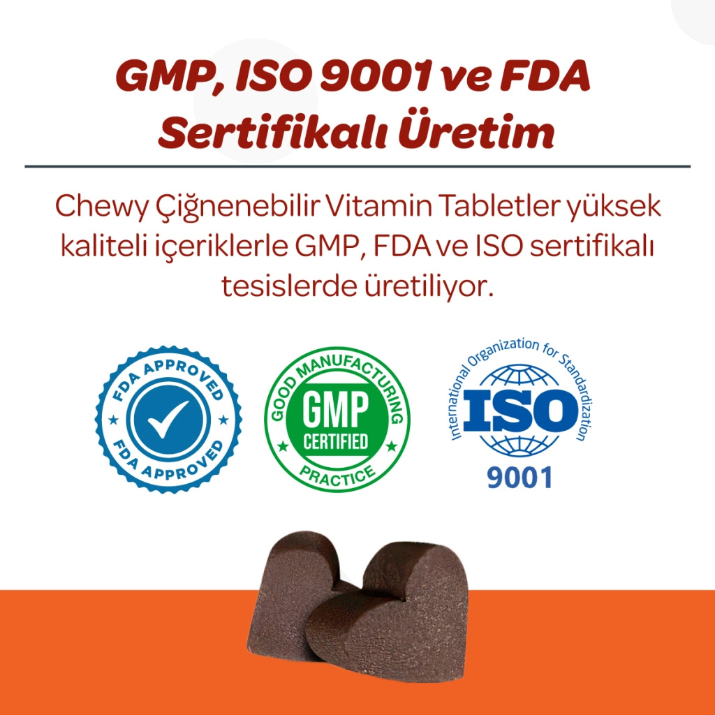 Vet's Plus Multi-Vitamin Kedi ve Köpekler İçin Spirulinalı Vitamin Çiğnenebilir Tablet (60'lı)