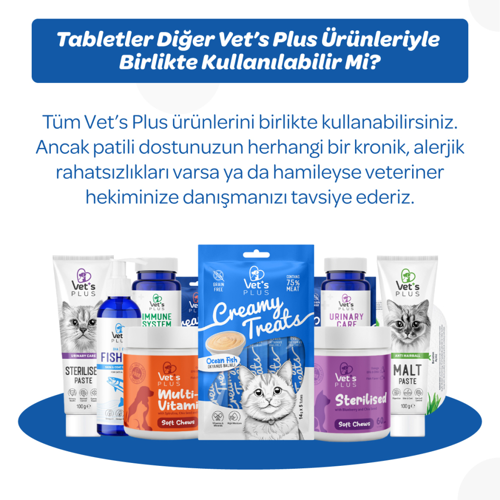 Vet's Plus Hip&Joint Kedi ve Köpekler İçin Eklem Destekleyici Çiğnenebilir Tablet (60'lı)