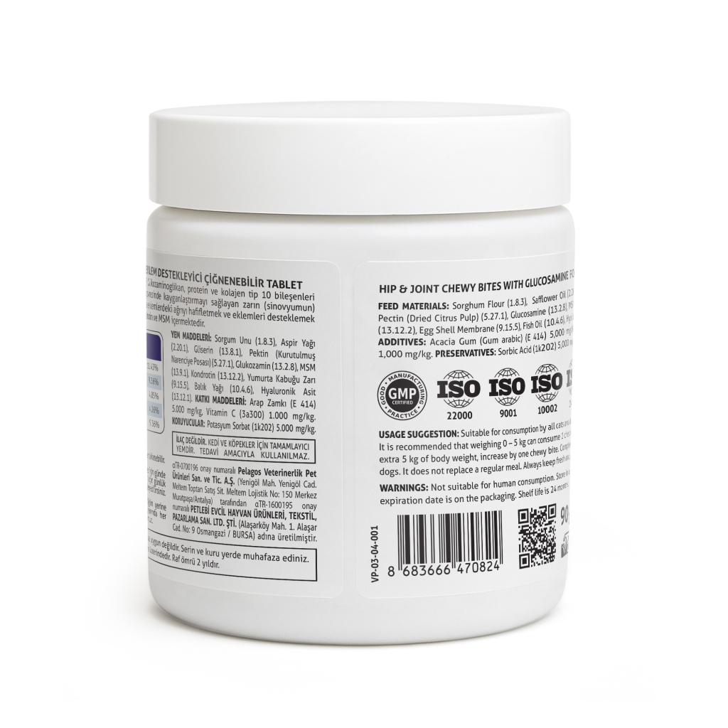 Vet's Plus Hip&Joint Kedi ve Köpekler İçin Eklem Destekleyici Çiğnenebilir Tablet (60'lı)