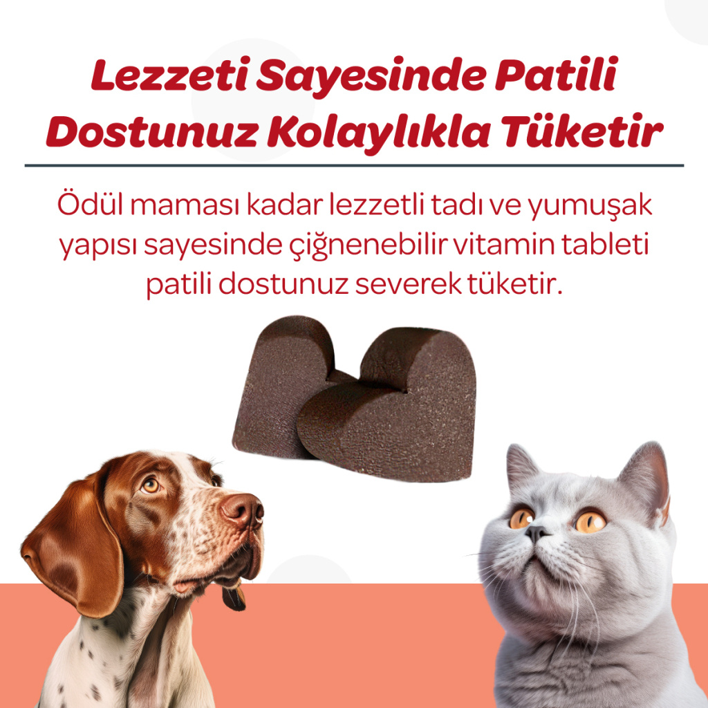 Vet's Plus Calming Kedi ve Köpekler İçin Sakinleştirici Çiğnenebilir Tablet (60'lı)