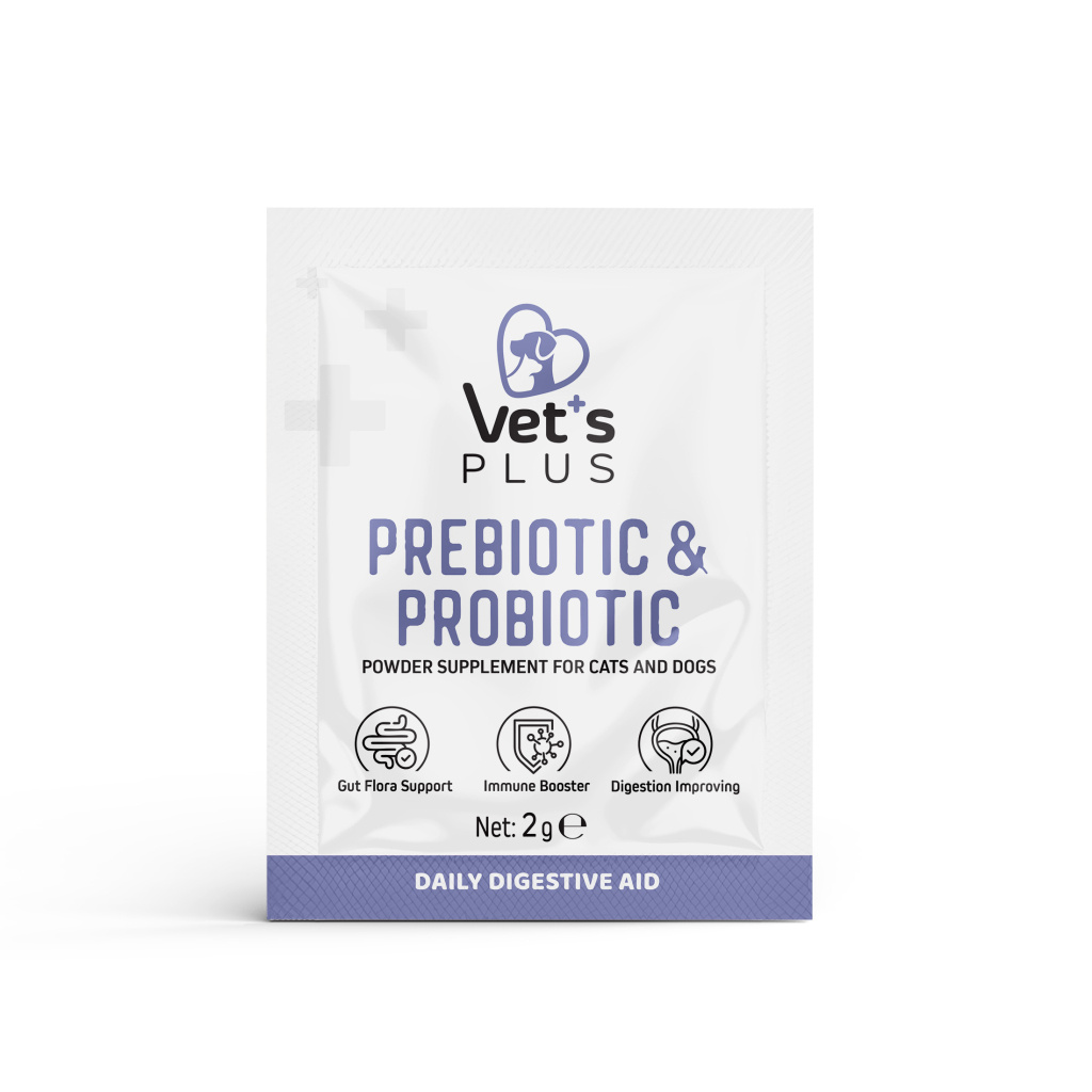 Vet's Plus Kedi ve Köpekler İçin Prebiyotik ve Probiyotik Toz 2gr (30'lu)