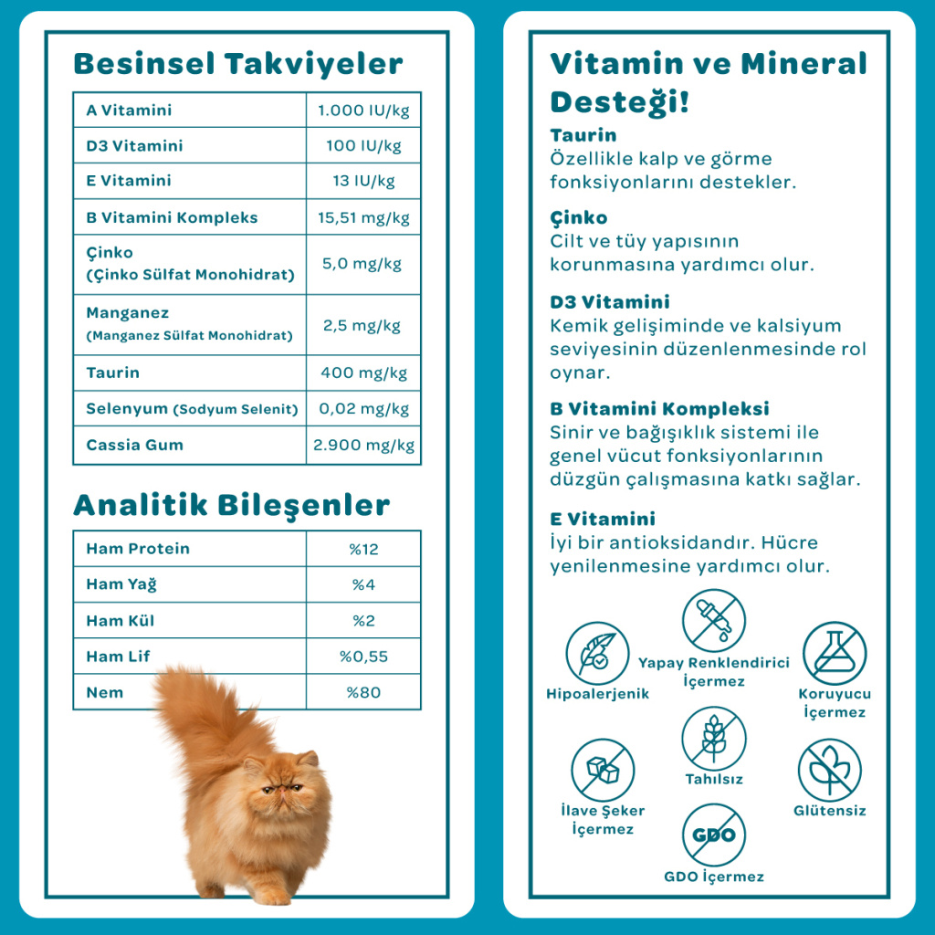 Vet's Plus Optimal Nutrition Ton Balıklı Tahılsız Kedi Konservesi 85gr