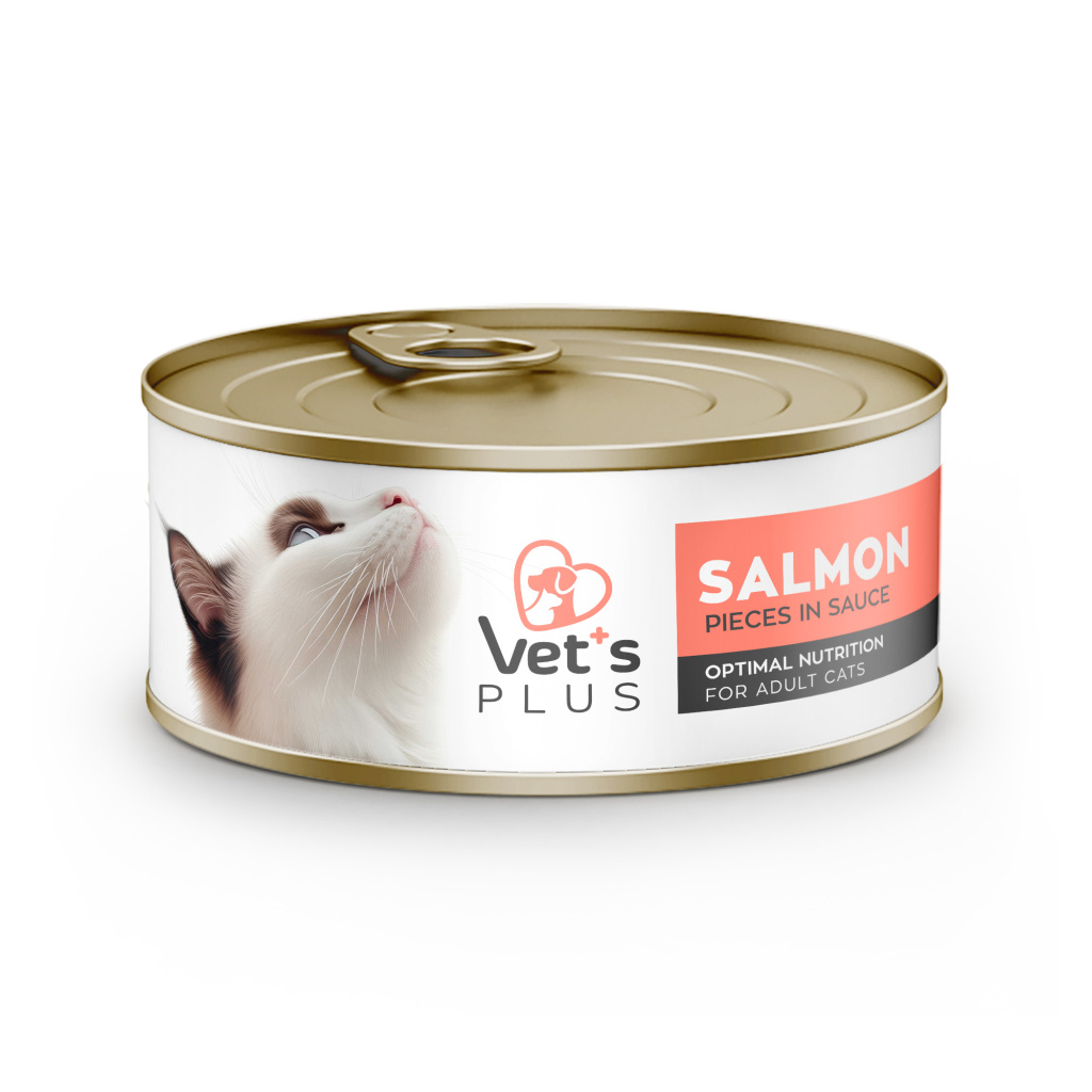 Vet's Plus Optimal Nutrition Somon Balıklı Tahılsız Kedi Konservesi 85gr