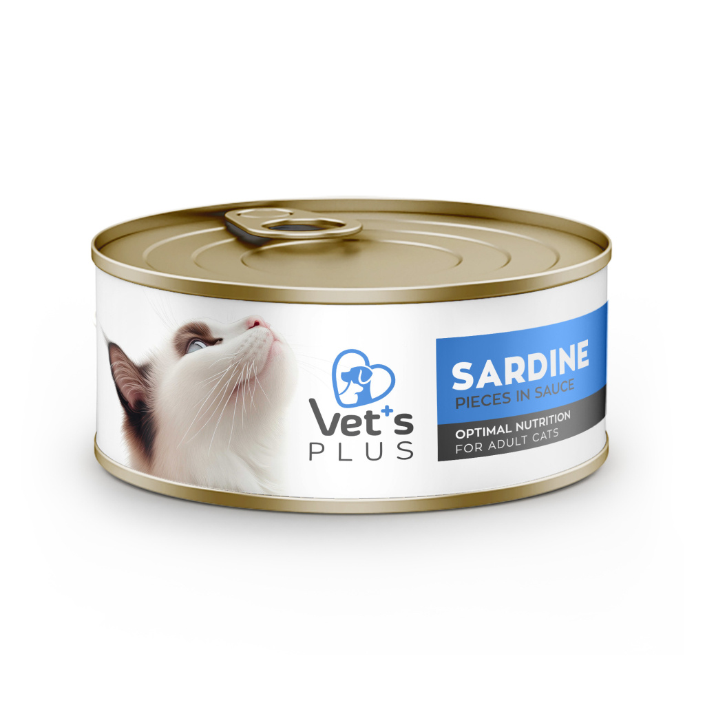 Vet's Plus Optimal Nutrition Sardalya Balıklı Tahılsız Kedi Konservesi 85gr