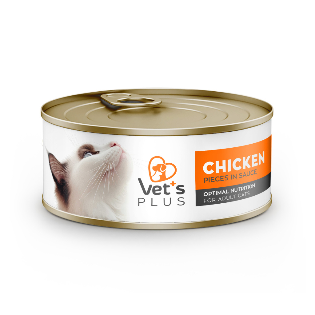 Vet's Plus Optimal Nutrition Tavuk Etli Tahılsız Kedi Konservesi 85gr