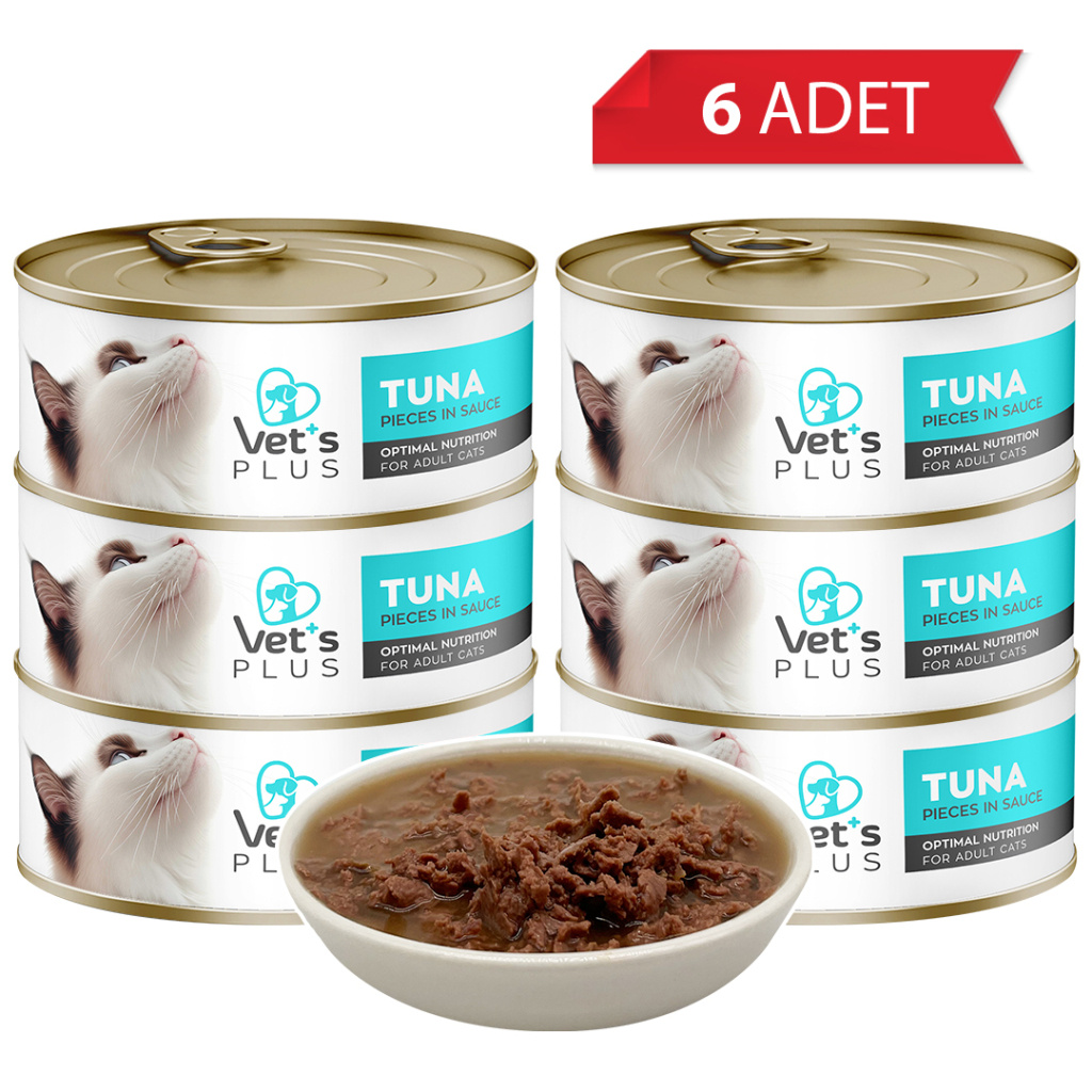 Vet's Plus Optimal Nutrition Ton Balıklı Tahılsız Kedi Konservesi 85gr (6 Adet)
