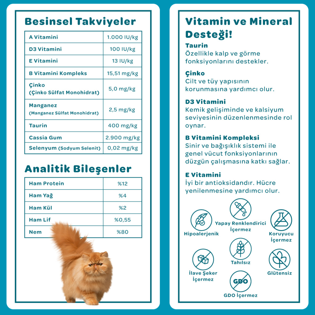 Vet's Plus Optimal Nutrition Ton Balıklı Tahılsız Kedi Konservesi 85gr (6 Adet)