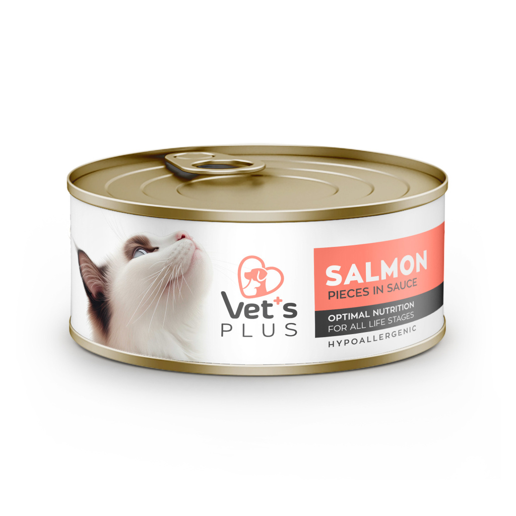 Vet's Plus Optimal Nutrition Balık Lezzeti Serisi Tahılsız Kedi Konservesi 85gr (6 Adet)