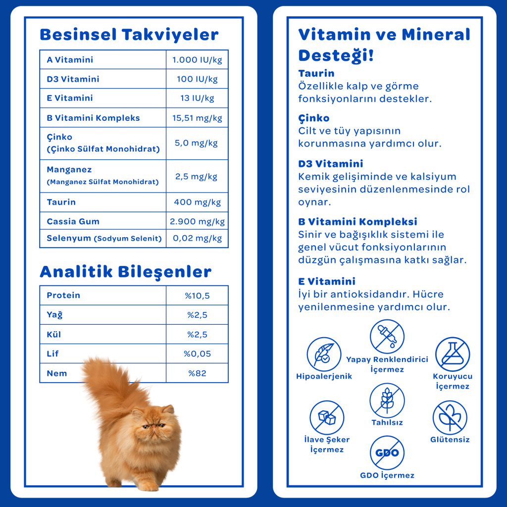Vet's Plus Optimal Nutrition Balık Lezzeti Serisi Tahılsız Kedi Konservesi 85gr (6 Adet)