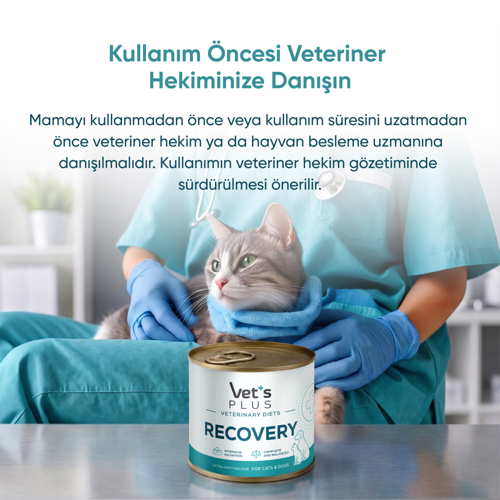 Vet's Plus Veterinary Diets Recovery Kedi ve Köpekler İçin Püre Konserve Maması 156gr