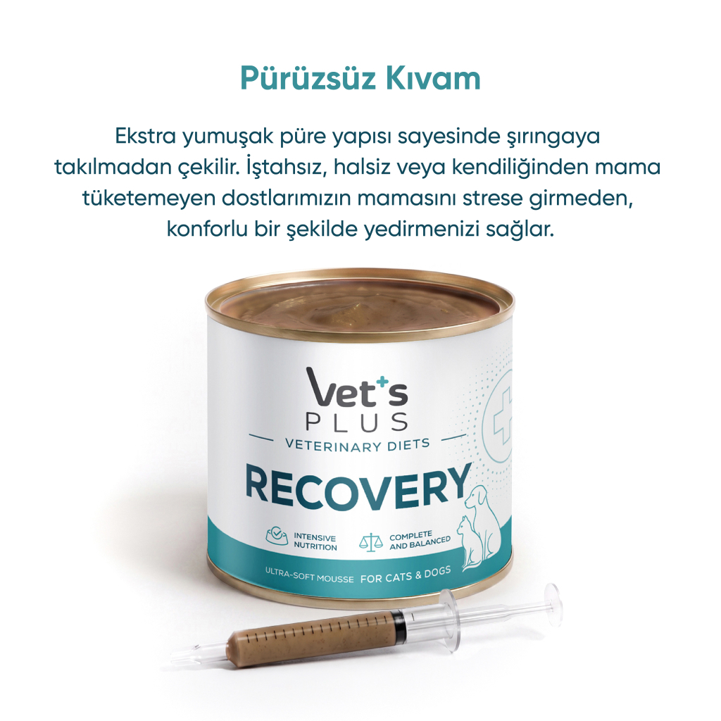 Vet's Plus Veterinary Diets Recovery Kedi ve Köpekler İçin Püre Konserve Maması 156gr