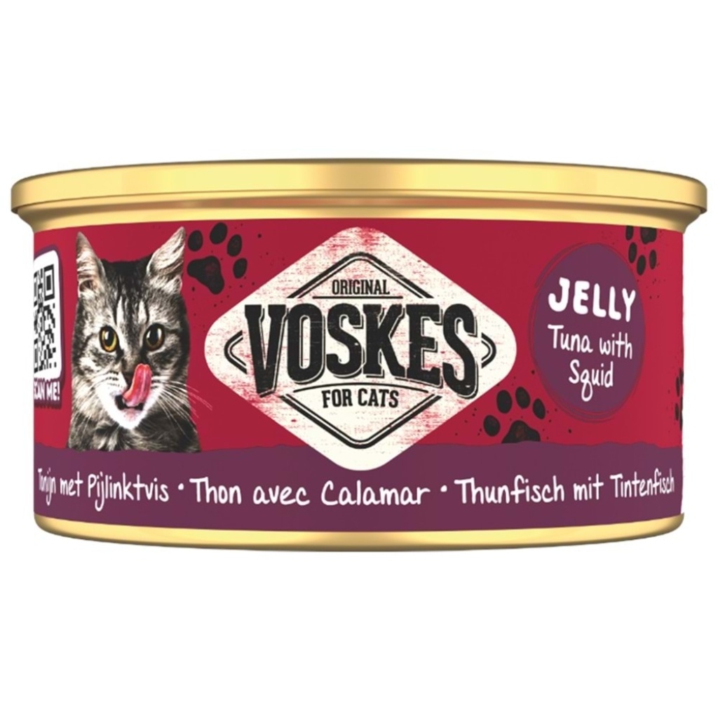 Voskes Jöle İçinde Ton Balıklı ve Kalamarlı Yetişkin Kedi Konservesi 85gr