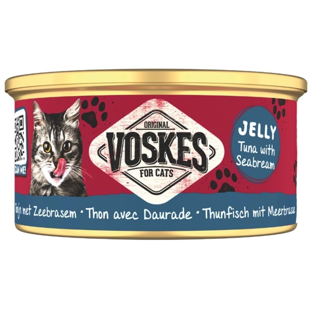 Voskes Jöle İçinde Ton Balıklı ve Çipuralı Yetişkin Kedi Konservesi 85gr