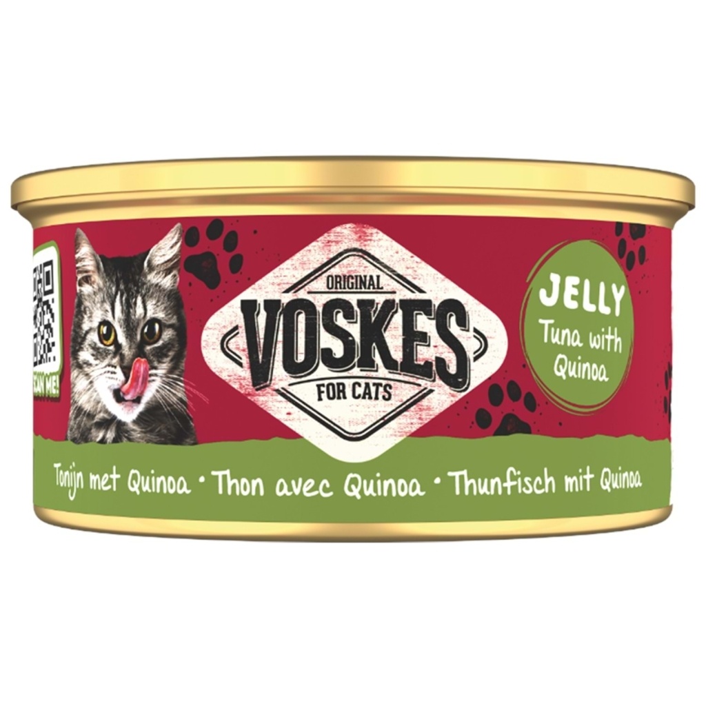 Voskes Jöle İçinde Ton Balıklı ve Kinoalı Yetişkin Kedi Konservesi 85gr