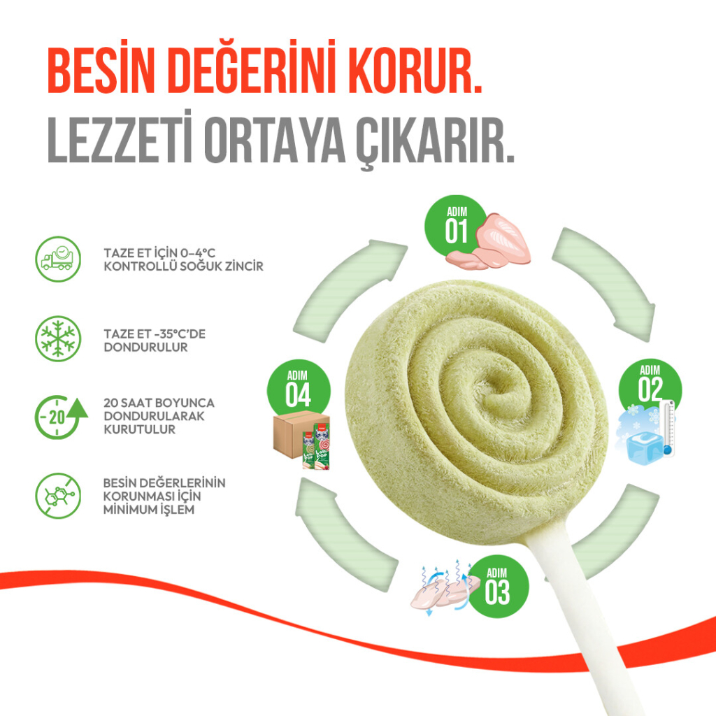 Wanpy LolliPop Dondurularak Kurutulmuş Kedi Otlu Lolipop Kedi Ödül Maması 1,4gr (10'lu)