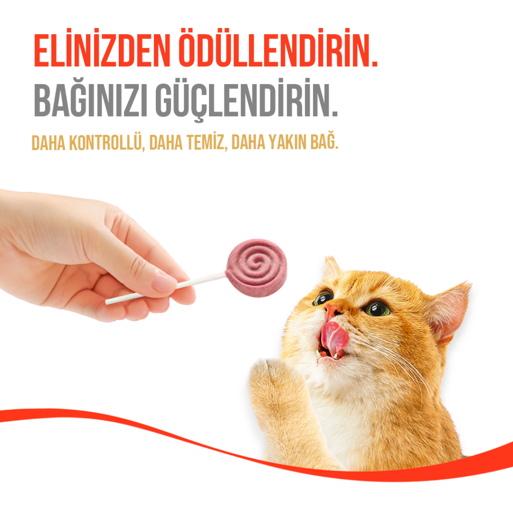 Wanpy LolliPop Dondurularak Kurutulmuş Kızılcıklı Lolipop Kedi Ödül Maması 1,4gr (10'lu)