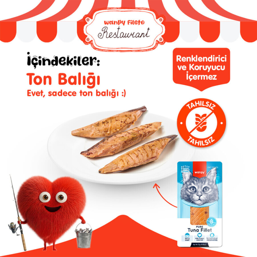 Wanpy Ton Balığı Fileto Kedi Ödül Maması 25gr