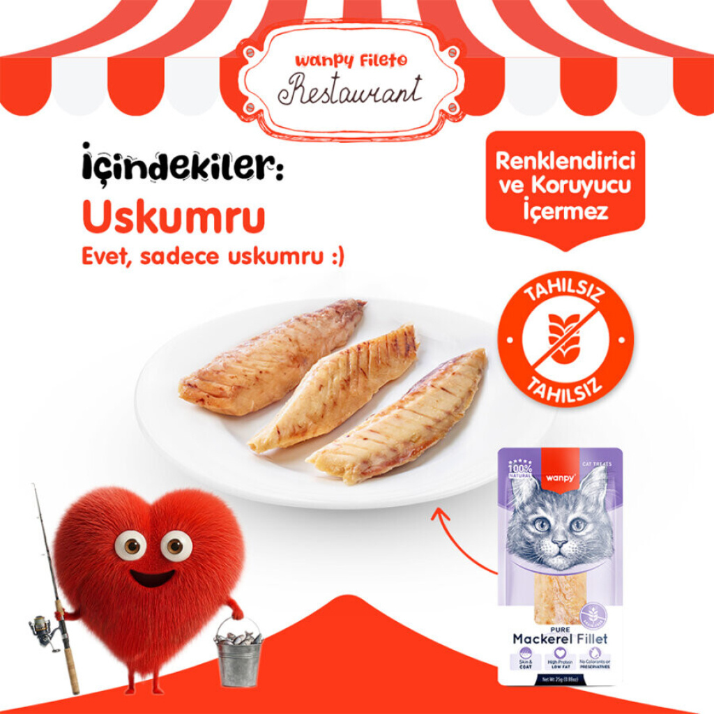 Wanpy Uskumru Fileto Kedi Ödül Maması 25gr