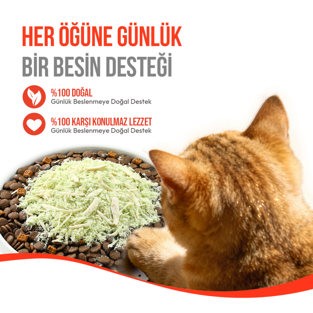 Wanpy Fluffy Topper Dondurularak Kurutulmuş Tavuklu ve Kedi Otlu Kedi Ödül Maması 30gr