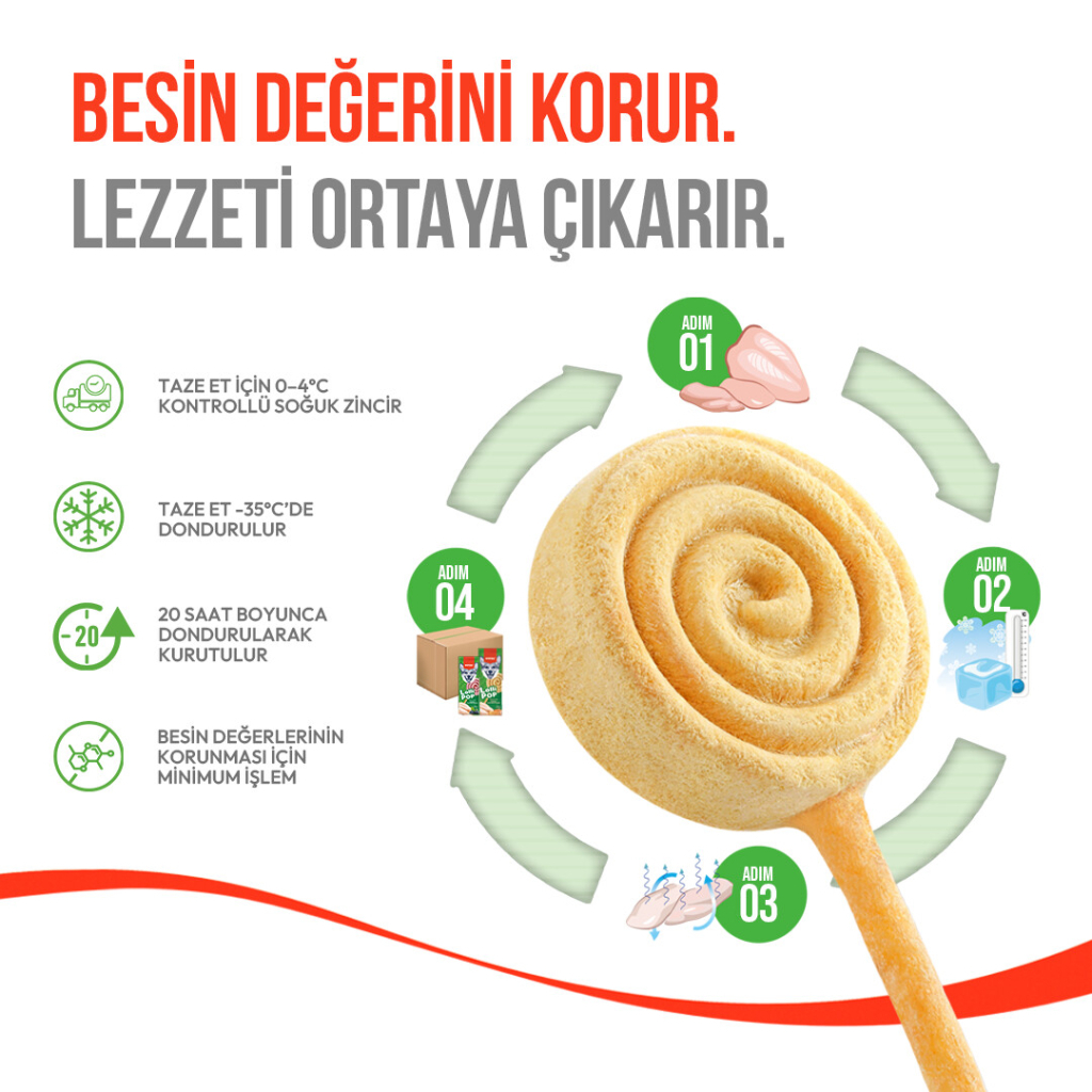 Wanpy LolliPop Dondurularak Kurutulmuş Balkabaklı Lolipop Köpek Ödül Maması 6gr (10'lu)