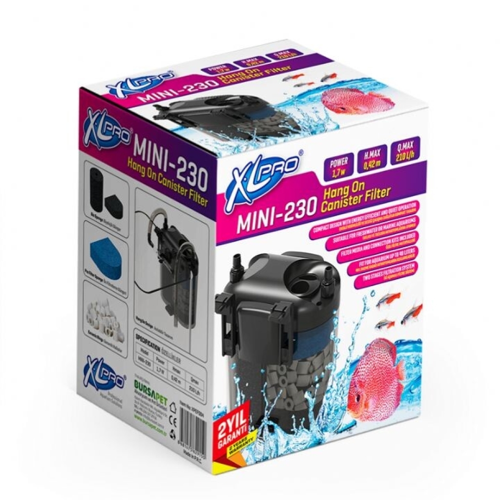 XLPRO MINI-230 Dolu Akvaryum Dış Filtre 210L/S