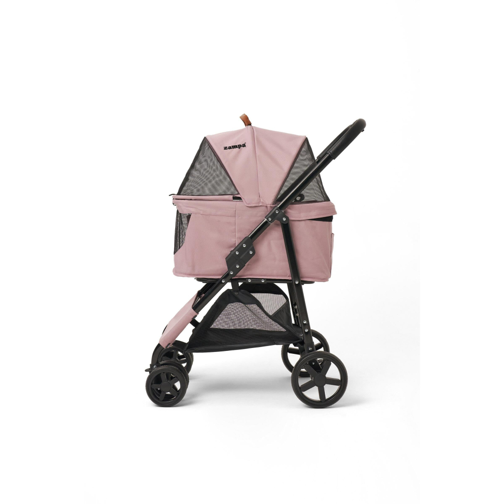 Zampa Albon Tekerlekli Kedi ve Köpek Taşıma Arabası 53x77x100cm (Pembe)