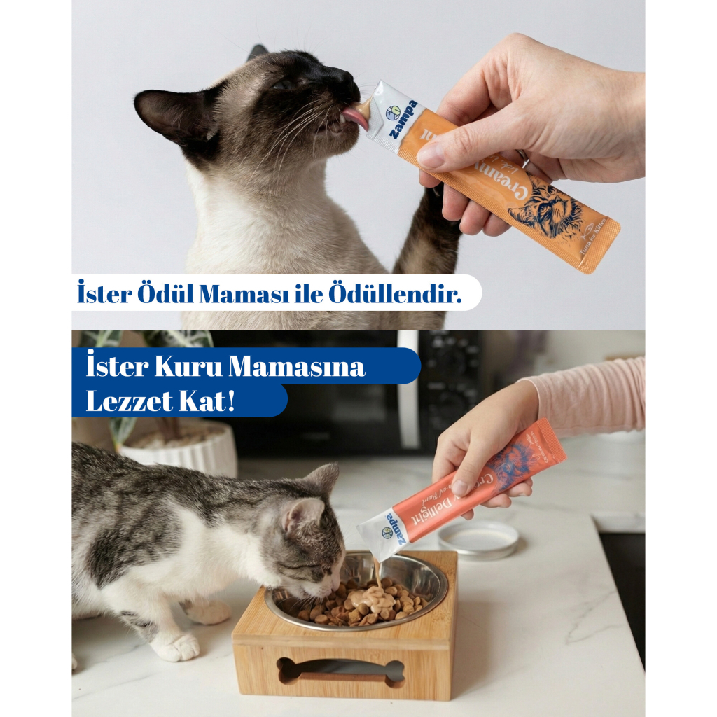 Zampa Ton Balıklı Krema Yavru Kedi Ödül Maması 16gr (5'li)