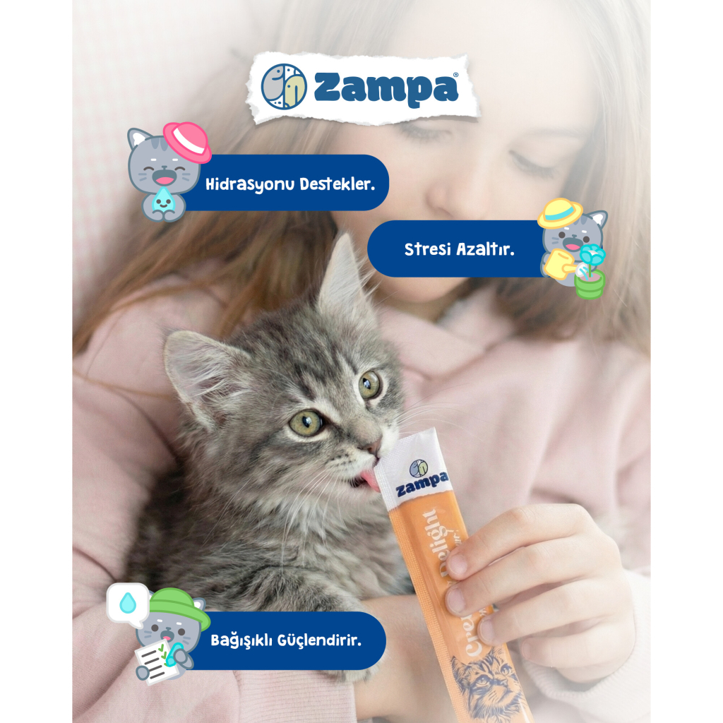 Zampa Ton Balıklı Krema Yavru Kedi Ödül Maması 16gr (5'li)