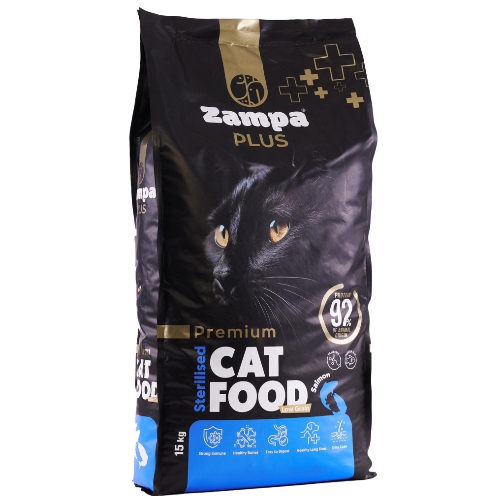 Zampa Plus Premium Somonlu Kısırlaştırılmış Kedi Maması 15kg