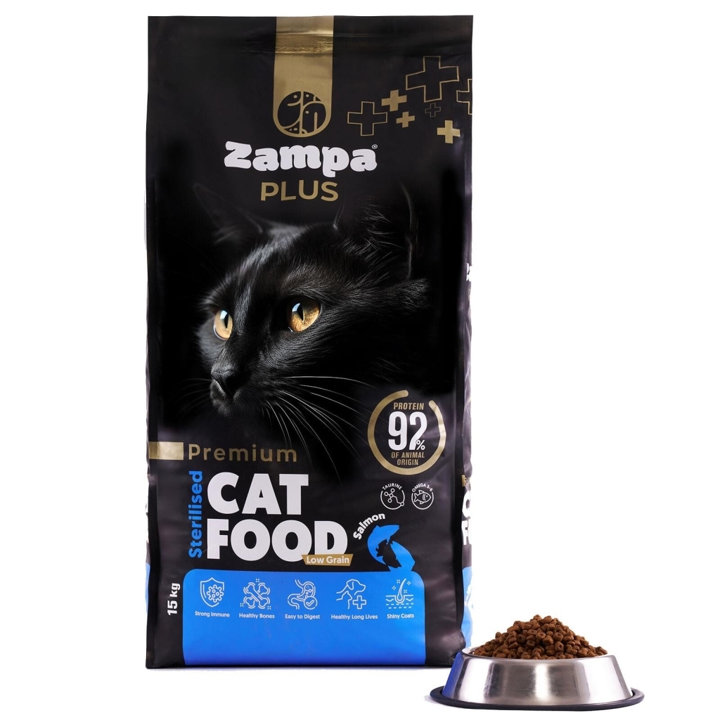 Zampa Plus Premium Somonlu Kısırlaştırılmış Kedi Maması 15kg