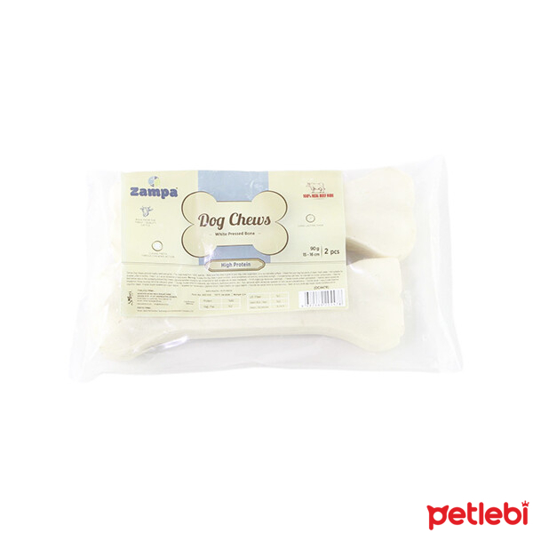 Zampa Beyaz Press Kemik Köpek Ödülü 85-90gr (2'li)