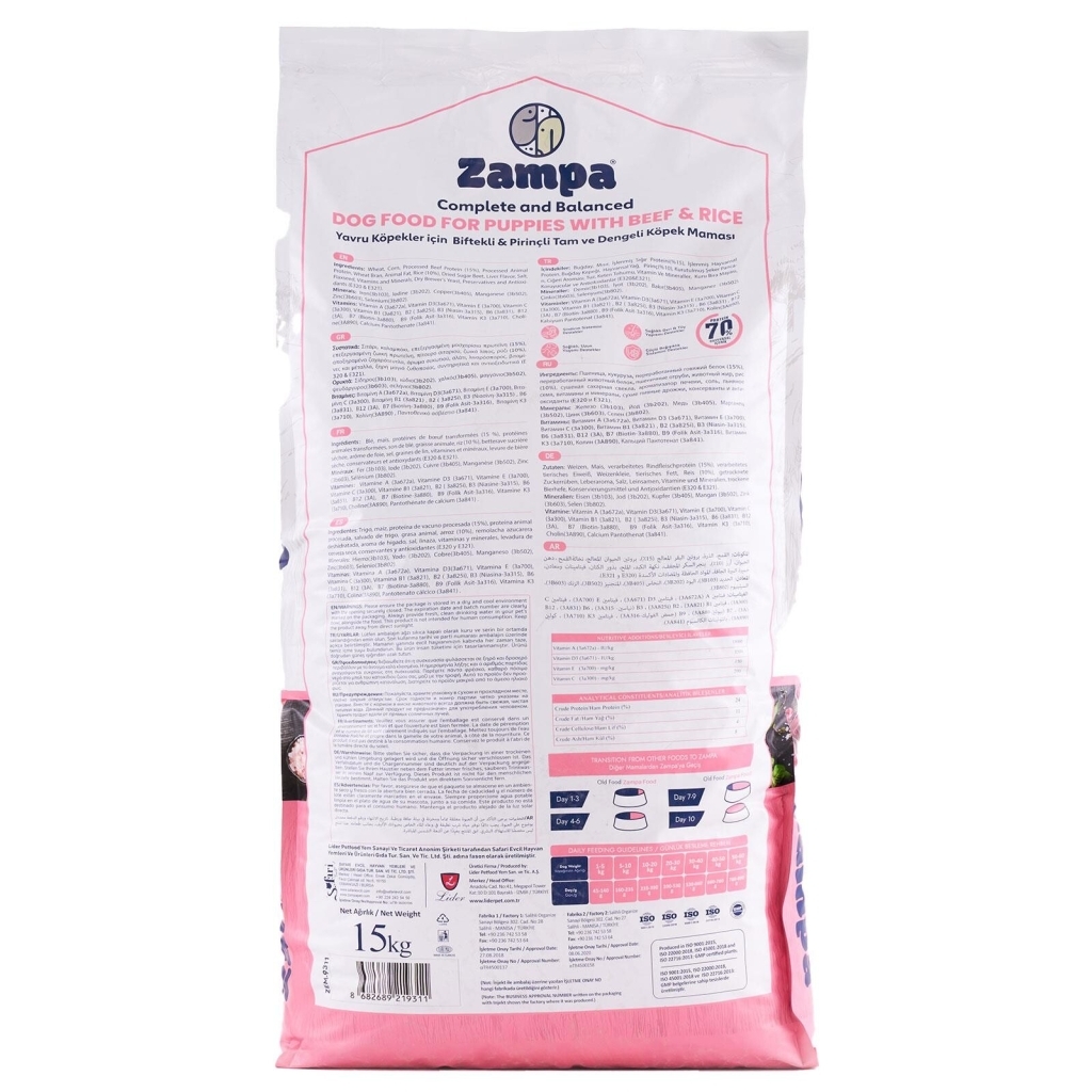Zampa Biftekli Yavru Köpek Maması 15kg
