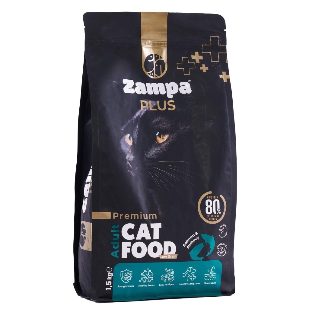 Zampa Plus Premium Somon Etli Yetişkin Kedi Maması 1,5kg