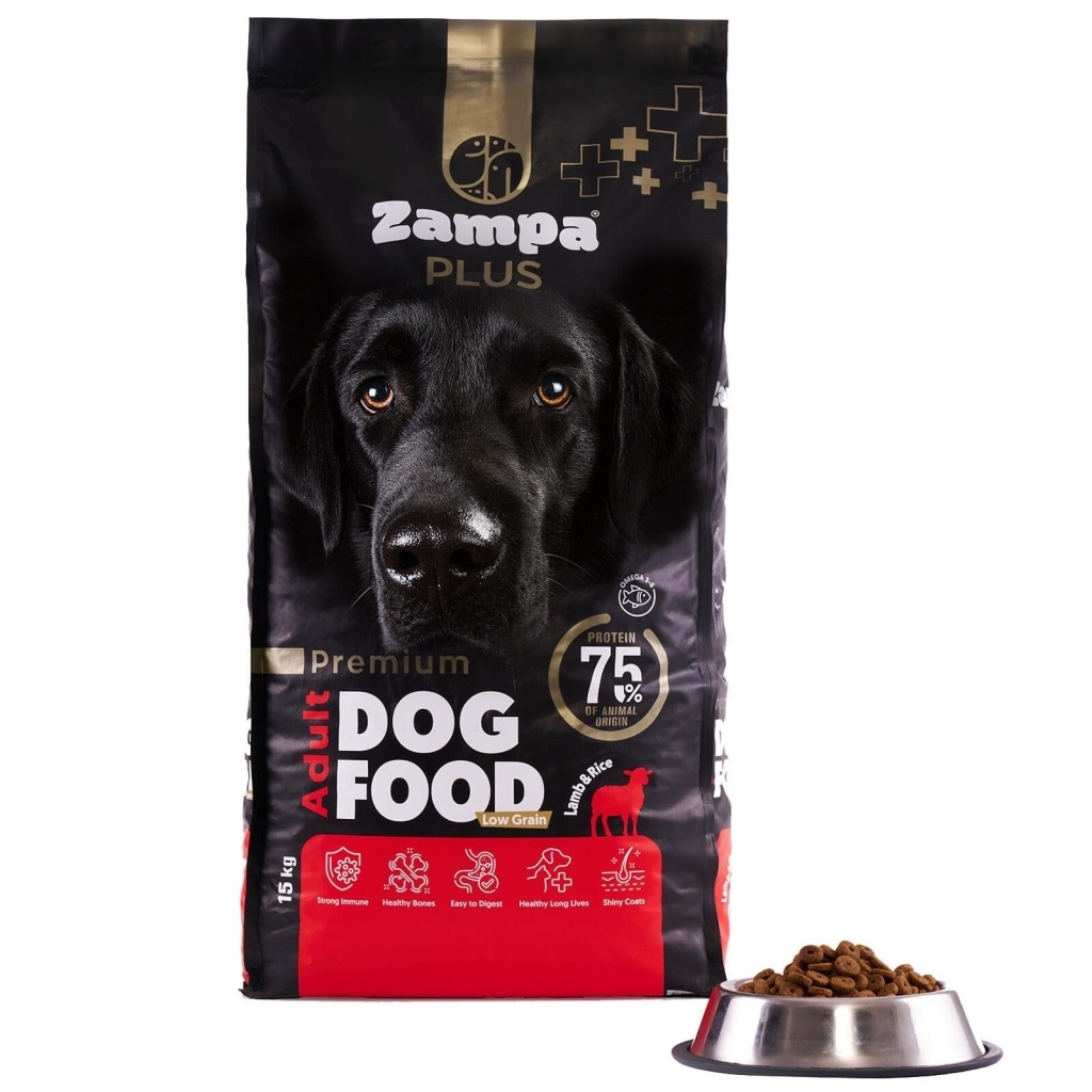 Zampa Plus Premium Kuzu Etli ve Pirinçli Yetişkin Köpek Maması 15kg